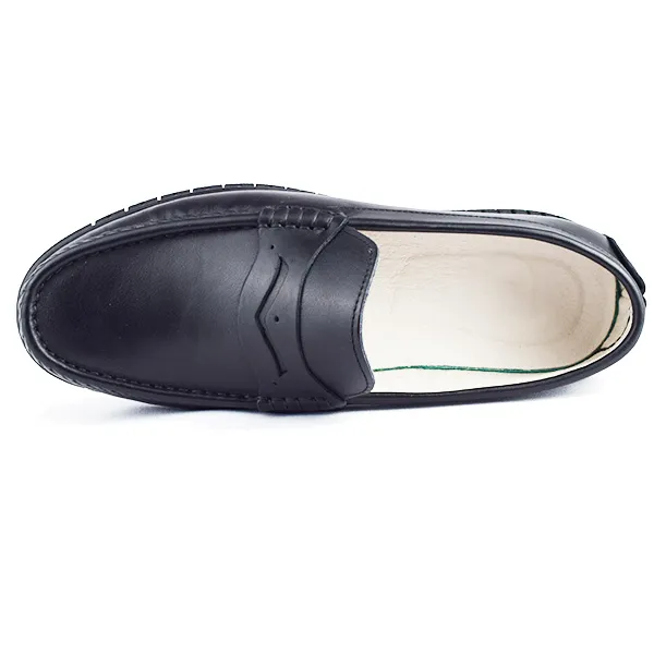 Mocassin pour homme 004-5 noir cuir  ........ miniature